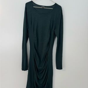 Express Dark Green Long Sleeve Dress